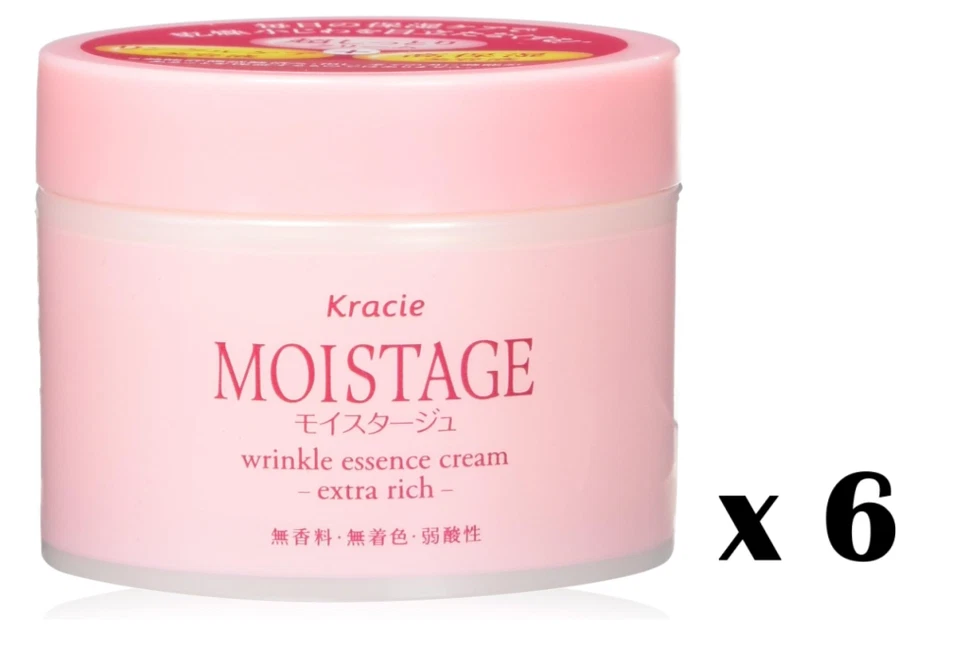 Kracie Moistage Wrinkle Essence Cream Serum Emulsion Extra Rich 100g set of 6 - Image 1 of 1
