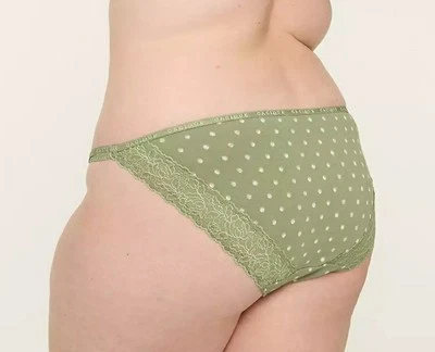 Braguita de bikini Lane Bryant verde a lunares con cordón talla grande 26/28, 4X Foto 1 de 4