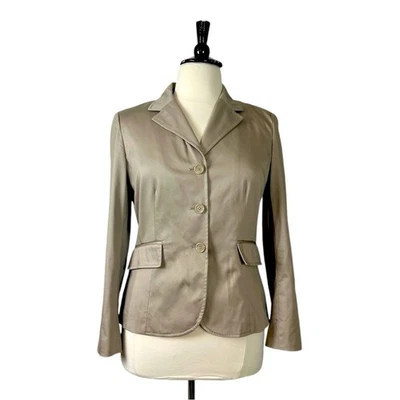Blazer Worthington Clásico 3 Botones Pico Solapa Elastizado Tostado Beige Para Mujer Talla 14” Foto 1 de 4