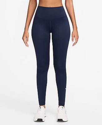 $65 Nike One Women's High Rise Leggings- HV2298-410 - Navy/White - Medium - New - Image 1 of 4