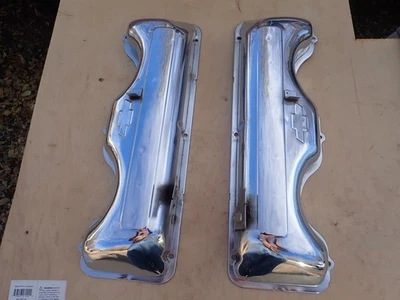 Vintage Original Chevrolet 348 / 409 Chrome Valve Covers With Drip Strip 1958 64 - Image 1 of 4