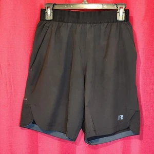 Russell Men's Dri-Power 360 Shorts Athlwtic Workout Pockets Black Size Small - Picture 1 of 14
