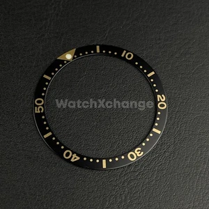 Black & Gold 39mm Flat Aluminium Bezel Insert For Divers Watch Seiko Mod Turtle - Picture 1 of 4