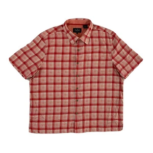 Nat Nast Silk Cotton Shirt XL Red Plaid Short Sleeve Hawaiian Button Down - Picture 1 of 12