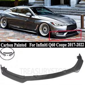 Kit divisor de labios parachoques delantero aspecto fibra de carbono para Infiniti Q60 cupé 2017-2022 - Imagen 1 de 10