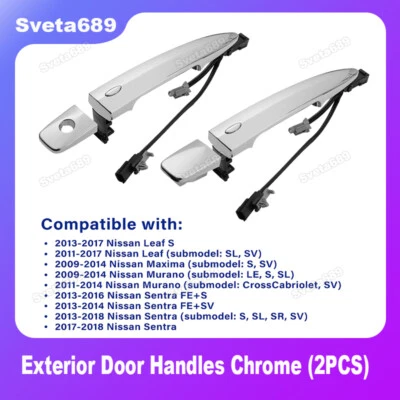 Front LH+RH Side Car Outside Door Handle For 2009-2014 Nissan Maxima Murano 2PCS - Image 1 of 4