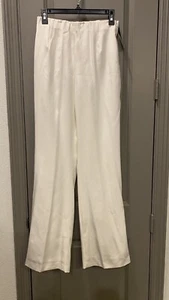 Pantaloni Lafayette 148 in seta nuvola avorio, foderati, zip laterale, nuovi con etichetta, taglia 4 - Foto 1 di 11