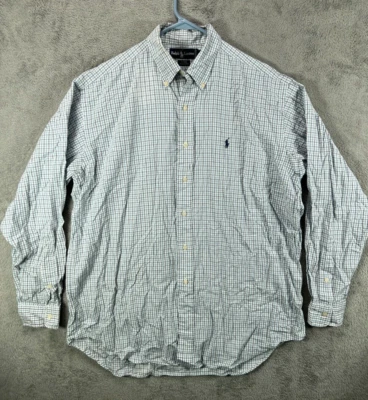 Camisas Ralph Lauren vintage de los 90 para hombre grandes azules Blaire abotonadas azul pony LS Foto 1 de 4