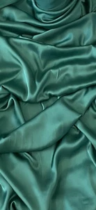 Sea Green Charmeuse Satin Fabric 58'' PRICE PER METER - Picture 1 of 2