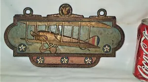 ANTIQUE USA JUDD CAST IRON WAR GUN AIRPLANE STAR HOOK WALL KEY TIE RACK HOLDER - Picture 1 of 8