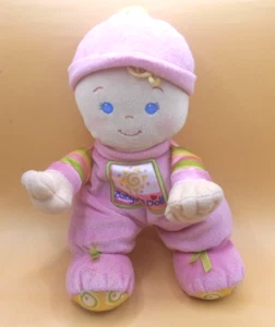 Fisher Price Baby's 1st First Doll Girls Pink Hat Rattle Lovey Soft Plush Toy #2 - Picture 1 of 8