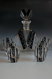 ART DECO KARL PALDA DECANTER AND SIX SHOT GLASSES SET - Picture 1 of 5
