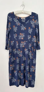 Roba Bianca Vestito Donna Stampa Uccellino Blu Jersey Tasche Maniche 3/4 UK 12 - Foto 1 di 10