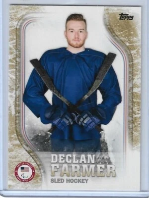 RARE 2018 TOPPS OLYMPICS ~ DECLAN FARMER SLED HOCKEY GOLD CARD US-46 ~ 25/25 - Image 1 of 2