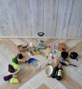 miniature food pots pans jam kettle blender wine dollhouse kitchen 1:12 or 1:6 - Picture 1 of 6