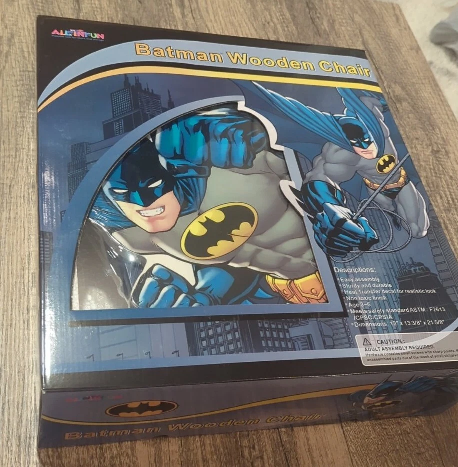 Silla infantil de madera Batman fácil montaje muebles para niños superhéroe DC Foto 1 de 4