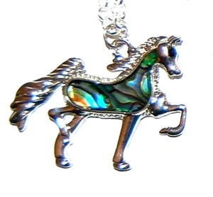 ABALONE PFERD REITER WESTERN GESCHENK HALSKETTE #E20A HERGESTELLT IN DEN USA, SCHNELLER VERSAND! - Bild 1 von 3