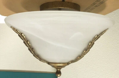 FORTE LIGHTING 2076-03-43 SEMI-FLUSH MOUNT FIXTURE PAINTED GOLD FINISH LEAVES - Image 1 of 2