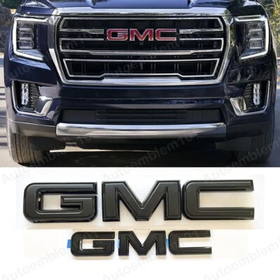 GMC Yukon Yukon XL GM 2021-2024 kit emblema delantero y trasero todo negro 84729912 Foto 1 de 2