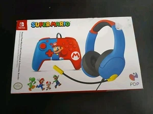 Lot manette casque filaire Super Mario - Nintendo Switch - LIVRAISON RAPIDE ET GRATUITE - Photo 1/8