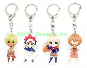4er Set Food Wars Shokugeki no Souma Anime Acryl Schlüsselanhänger Yukihira Erina Mito - Bild 1 von 2