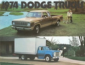 Dodge Pickup 1974 camionetas y furgonetas de servicio pesado de servicio mediano folleto de ventas de concesionarios  - Imagen 1 de 1
