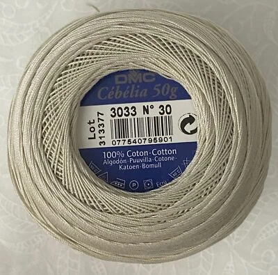 DMC Cebelia Combed Cotton Thread Size 30, 50g, Colour 3033 Very Light Mocha Brow - Image 1 of 3