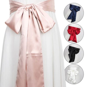 250cm Satin Faux Silk Wide Waistband Self Tie Lace Up Long Ribbon Belt Strap New - Picture 1 of 21