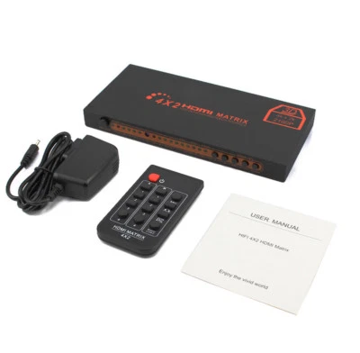 3D 4K 4x2 HDMI Matrix Switch 1080P Video Converter Splitter 2 TV Display Monitor - Image 1 of 4
