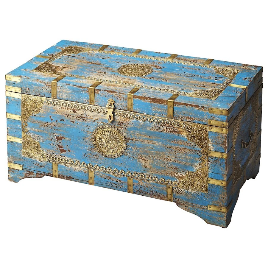 Butler Neela Painted Brass Inlay Storage Trunk, Artifacts - 3387290 - Image 1 of 1