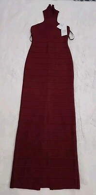 Vestido Herve Leger Icono Vendaje Noche DK Rojo Largo SX Nuevo Baile de graduación, Boda Foto 1 de 4