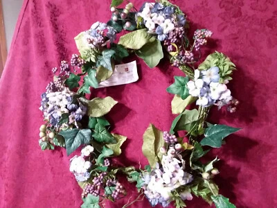 Home Interiors Lavender/ Purple Hydrangea Wreath/Garland - NEW/FREE SHIPPING - Image 1 of 4