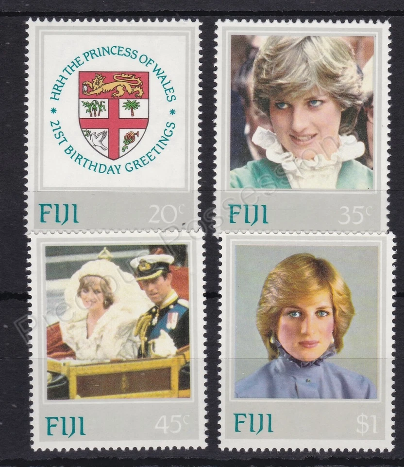 1982 Princess Diana 21st Birthday MNH Stamp Set Fiji SG 640-641 - image 1 of 1