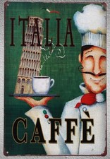 Targa Italia caffè coffee stampa metallo vintage retrò pub bar poster arredo