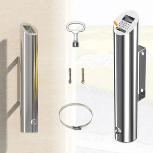 Edelstahl Standaschenbecher Aschenbecher Wand Mülleimer Ascher Standascher Neu - Bild 1 von 17