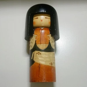 Kokeshi Doll Japanese Wooden Kawaii Girl Vintage Painted Signed Carved JP - Picture 1 of 11