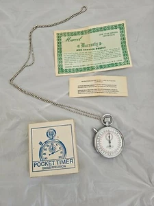 NEW IN BOX MARCEL & CIE  1/10 POCKET TIMER SHOCK RESISTANT SWISS MADE NOS! - Picture 1 of 9