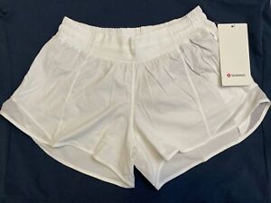 NEW🍀Lululemon 10 Hotty Hot Shorts Long *4” Lined Reflective $68 - White