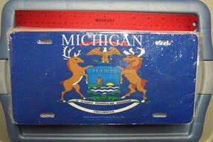 NOS Michigan State Flag License Plate ** Nice Graphic Design & Heavy Duty Tag** - Picture 1 of 2