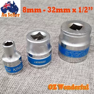 1/2" drive Socket Hex 6 Point Metric CR-V 8mm - 32mm Sockets Air Auto Tools - Picture 1 of 7