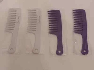 Lot of 4 Neo Curly Wide Tooth Combs (2 White and 2 Purple) - Picture 1 of 3