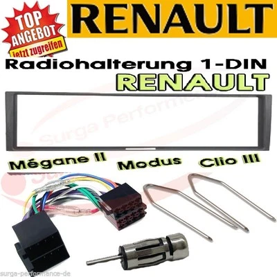 für RENAULT Megane II 2 Scenic Modus Clio Radio Blende Einbau Rahmen ISO - Bild 1 von 4
