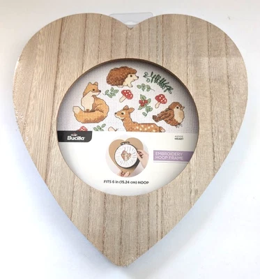 Bucilla®6" Heart Embroidery Hoop Wood Frame NEW - Image 1 of 4