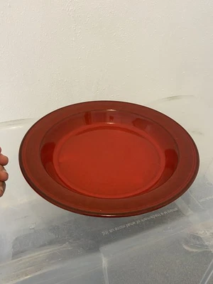 Vintage Portmeirion Pottery Red Salad Or Desert Plate Made In England 27cm - Image 1 of 4