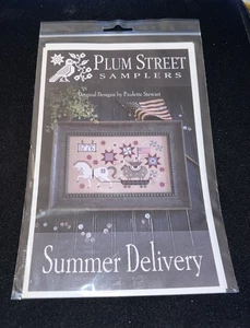 NEW Summer Delivery Plum Street Samplers Pattern Chart c2019 Paulette Stewart - Picture 1 of 2
