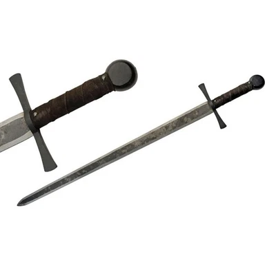 Suministros Forjado a Mano Acero al Carbono Espada Ancha Rústica con Envoltura de Cuero... Foto 1 de 4