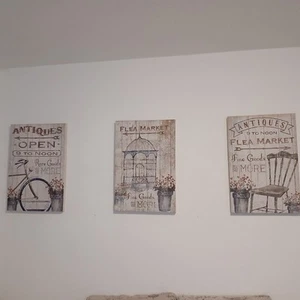 3 Bilder, Landhausstil, Flea Market, Leinwandbespannung, - Bild 1 von 5