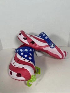 NEW Crocs Classic American Flag Clogs Men’s Size 10 Team USA Patriotic 🇺🇸 - Picture 1 of 7