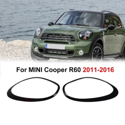 2x Headlight Trim Ring Bezel Glossy Black For MINI Cooper Countryman R60 2011-16 - Image 1 of 4