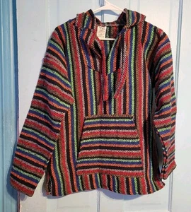 Striped Hooded Shirt,pouch pocket, LS, sz med, Exc. cond. - Picture 1 of 3